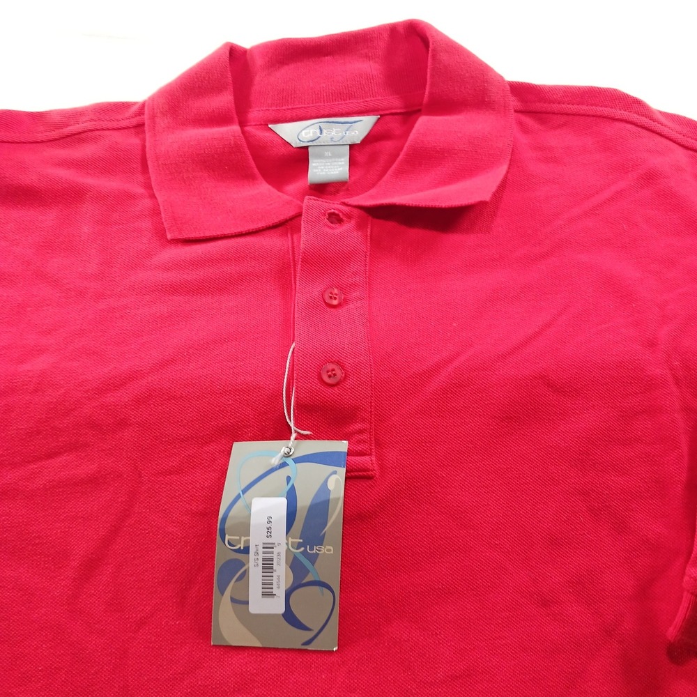 Trust USA Mens XL Red Short Sleeve Cotton Pique Polo Shirt NWT PK900S